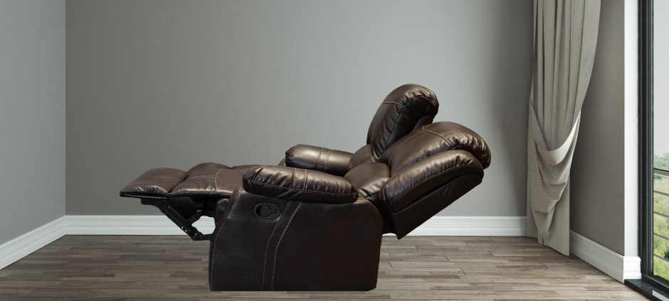 Lorraine Bel-Aire Deluxe Mocha Reclining Love Seat Fully Reclined View by American Home Line